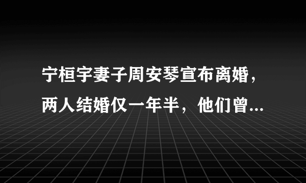 宁桓宇妻子周安琴宣布离婚，两人结婚仅一年半，他们曾有过哪些恩爱场面？