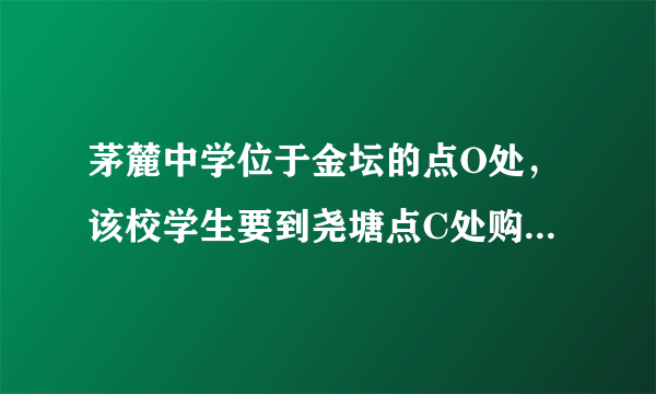 茅麓中学位于金坛的点O处，该校学生要到尧塘点C处购买花木．他们先向东走了6km到达A处，又向北走了12km到达B处，又折向东走了10km到达C处，若以O为原点，过O的正东方向为x轴正方向，正北方向为y轴正方向，以1为单位长度建立直角坐标系．（1）在直角坐标系里，标出旅游路线；（2）可得点C的坐标是    ；CB与x轴是什么关系？    ．（3）求OC两地的距离；（4）若O、C两点的位置不变，在x轴上求点P，使得△OCP的面积是△OCA的面积的12，试写出点P的坐标．