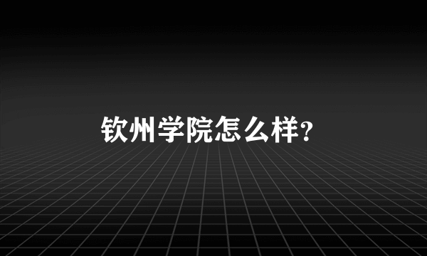 钦州学院怎么样？