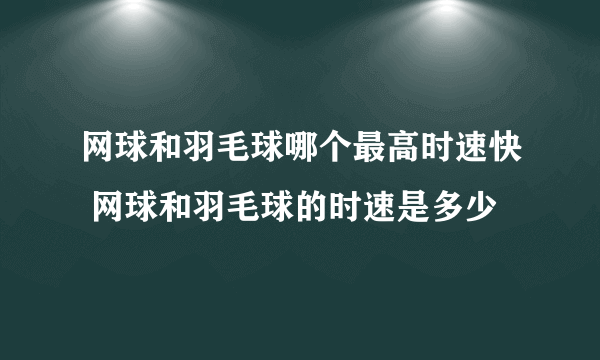 网球和羽毛球哪个最高时速快 网球和羽毛球的时速是多少