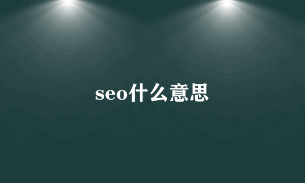 seo什么意思