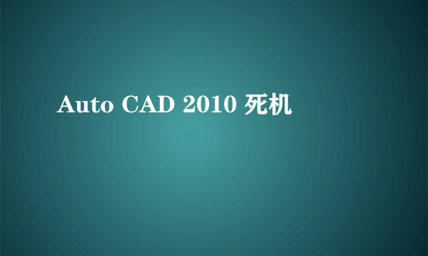 Auto CAD 2010 死机