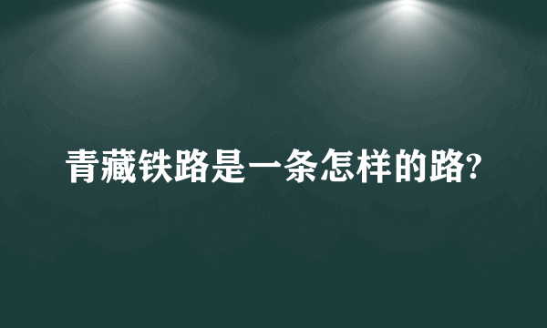 青藏铁路是一条怎样的路?