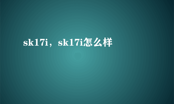 sk17i，sk17i怎么样