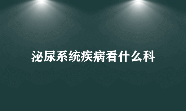 泌尿系统疾病看什么科