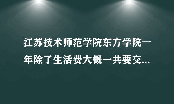 江苏技术师范学院东方学院一年除了生活费大概一共要交多少钱啊