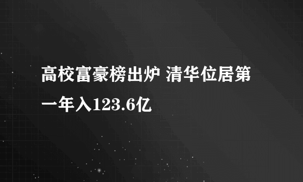 高校富豪榜出炉 清华位居第一年入123.6亿