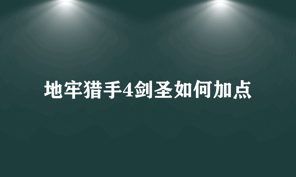 地牢猎手4剑圣如何加点