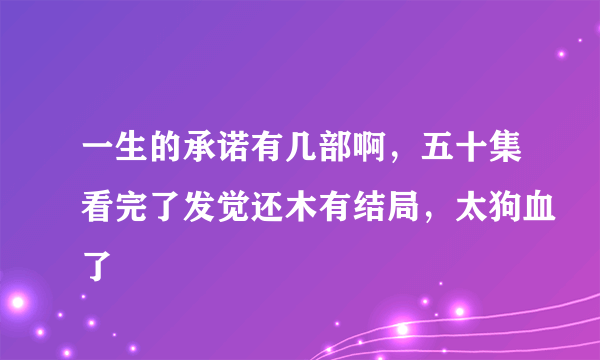 一生的承诺有几部啊，五十集看完了发觉还木有结局，太狗血了