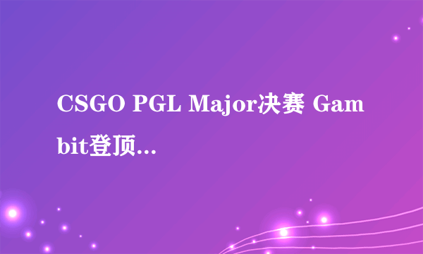 CSGO PGL Major决赛 Gambit登顶世界之巅