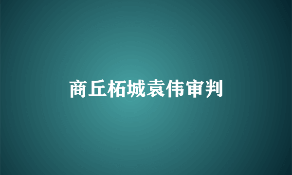 商丘柘城袁伟审判