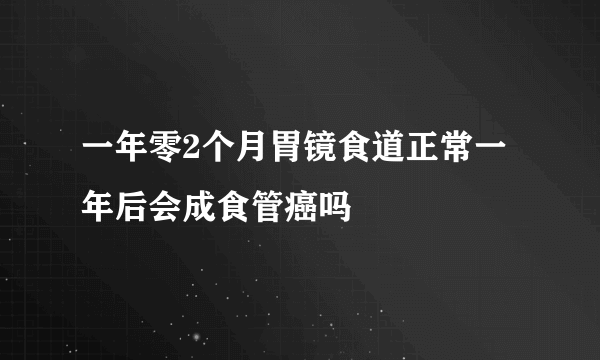 一年零2个月胃镜食道正常一年后会成食管癌吗