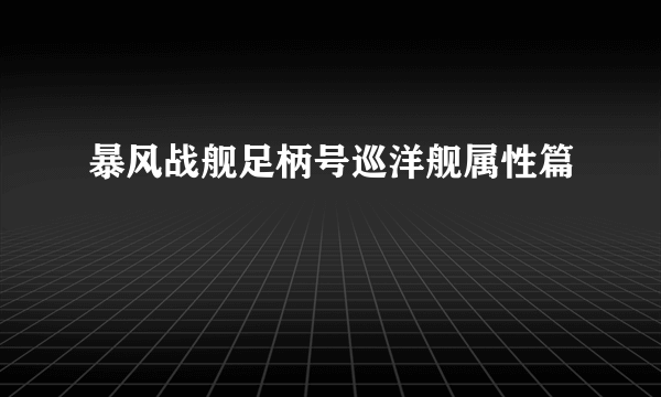 暴风战舰足柄号巡洋舰属性篇