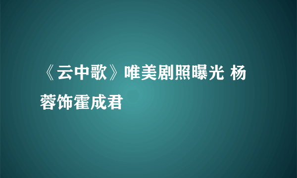 《云中歌》唯美剧照曝光 杨蓉饰霍成君