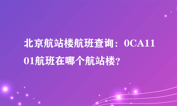 北京航站楼航班查询：0CA1101航班在哪个航站楼？