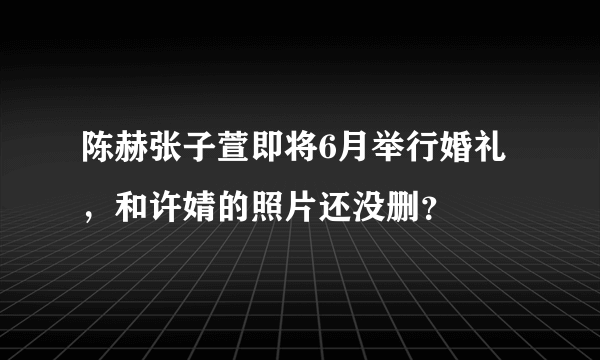 陈赫张子萱即将6月举行婚礼，和许婧的照片还没删？