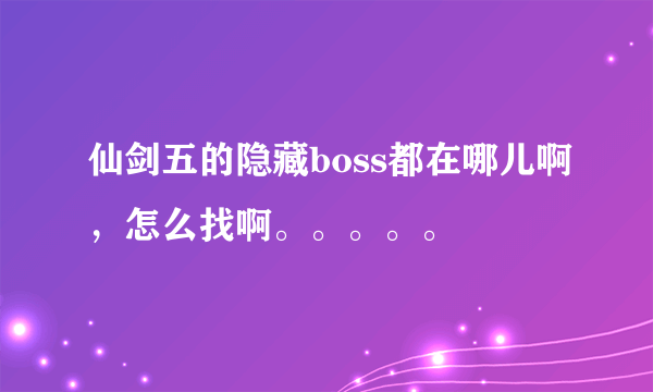 仙剑五的隐藏boss都在哪儿啊，怎么找啊。。。。。