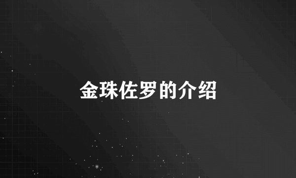 金珠佐罗的介绍