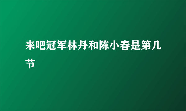 来吧冠军林丹和陈小春是第几节