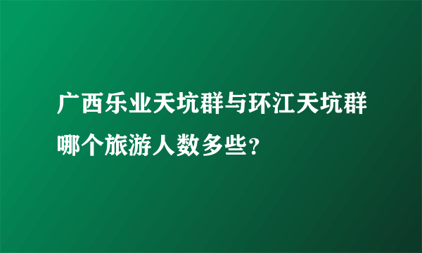 广西乐业天坑群与环江天坑群哪个旅游人数多些？