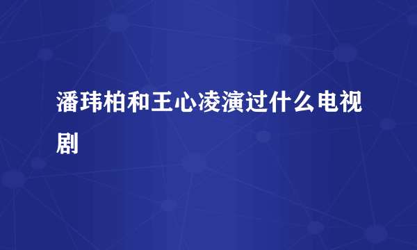 潘玮柏和王心凌演过什么电视剧