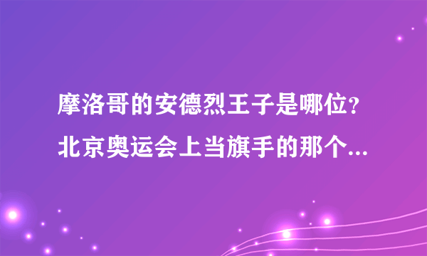 摩洛哥的安德烈王子是哪位？北京奥运会上当旗手的那个帅哥吗？