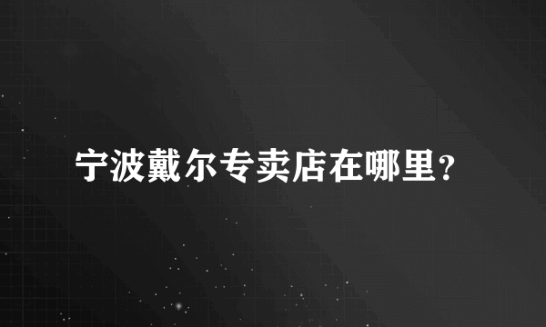 宁波戴尔专卖店在哪里？