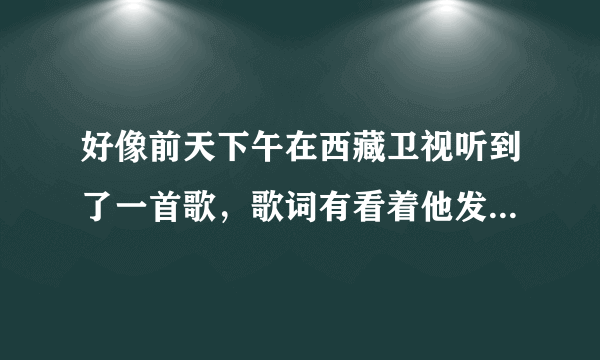 好像前天下午在西藏卫视听到了一首歌，歌词有看着他发呆，偷偷的爱，求歌名，是一女生唱的。