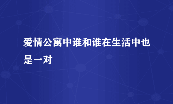 爱情公寓中谁和谁在生活中也是一对