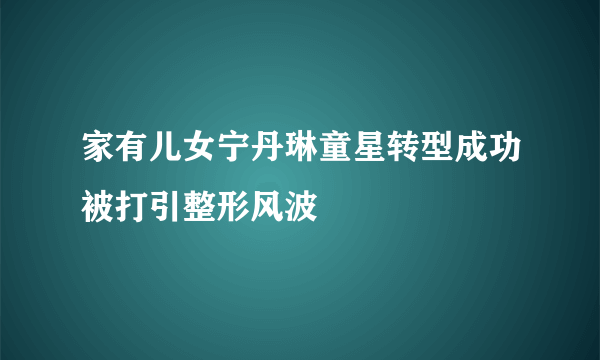 家有儿女宁丹琳童星转型成功被打引整形风波