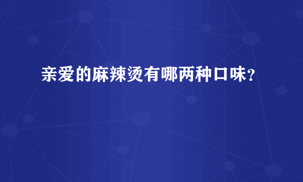 亲爱的麻辣烫有哪两种口味？