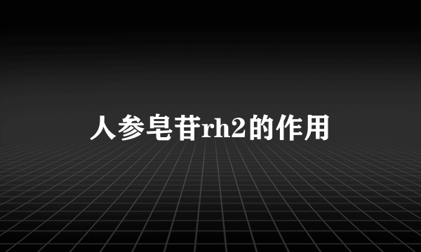 人参皂苷rh2的作用