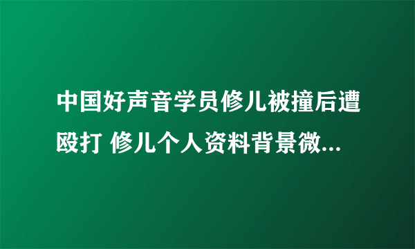 中国好声音学员修儿被撞后遭殴打 修儿个人资料背景微博曝光_飞外网