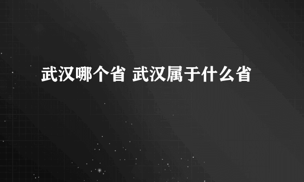 武汉哪个省 武汉属于什么省