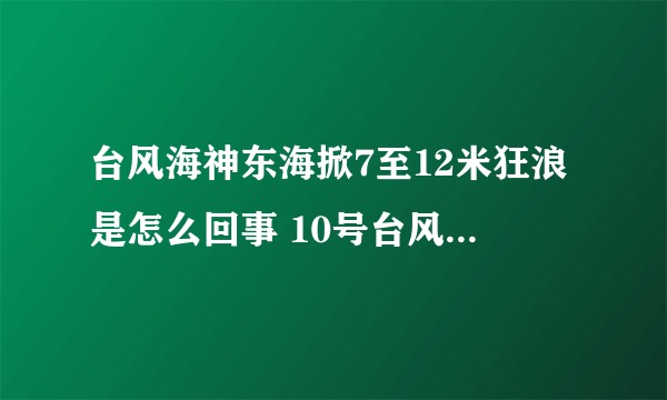 台风海神东海掀7至12米狂浪是怎么回事 10号台风最新路径实时发布系统