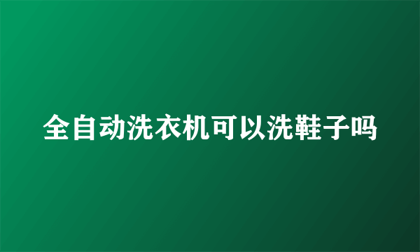 全自动洗衣机可以洗鞋子吗