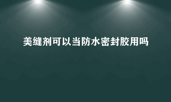 美缝剂可以当防水密封胶用吗