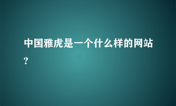 中国雅虎是一个什么样的网站?