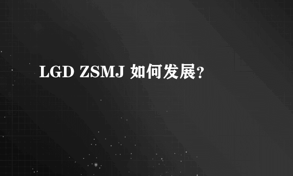 LGD ZSMJ 如何发展？