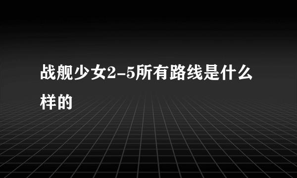 战舰少女2-5所有路线是什么样的