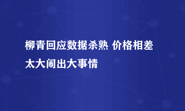 柳青回应数据杀熟 价格相差太大闹出大事情