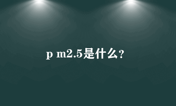 p m2.5是什么？