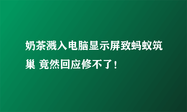 奶茶溅入电脑显示屏致蚂蚁筑巢 竟然回应修不了！