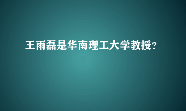 王雨磊是华南理工大学教授？