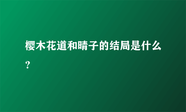 樱木花道和晴子的结局是什么？