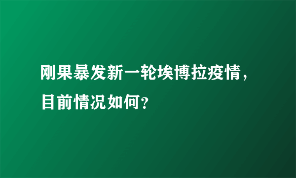 刚果暴发新一轮埃博拉疫情，目前情况如何？