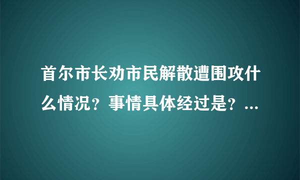 首尔市长劝市民解散遭围攻什么情况？事情具体经过是？-飞外网