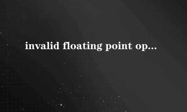 invalid floating point operation是什么？