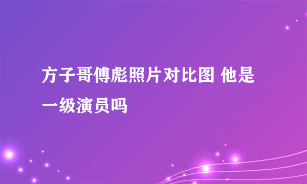 方子哥傅彪照片对比图 他是一级演员吗