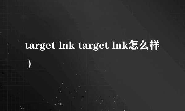 target lnk target lnk怎么样）